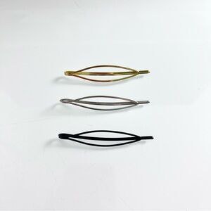 FOREVER 21 CROSS HAIR BARRETTE PINS TRIO BUNDLE (GOLD/SILVER/BLACK)